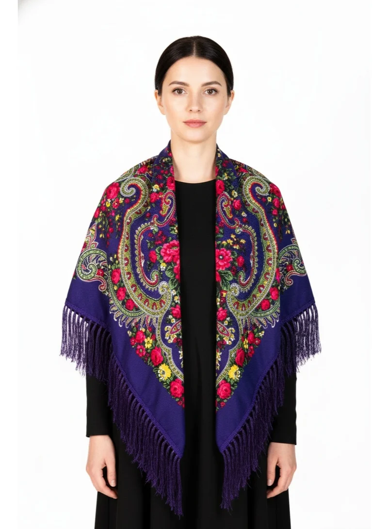 بيداني شال رويال فروست بنفسجي بنقش بافلوفو الكلاسيكي